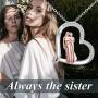 Sister Necklaces Sterling Silver Rose Gold Plated Big Sis Lit Sis Love Heart Friendship Sister Necklace Jewelry Gifts for Sister Classmates Friends