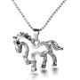 Mayfun Horse Jewelry Full Rhinestone Horse Charm Little Horse Pony Pendant Necklace for Girls Women