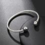 FOOM Elastic Adjustable Cable Bracelet for Men Women Twisted Stainless Steel Cuff Bangle with Magnetic Two Tone Gift Fashion Jewelry Plated Polished Gift