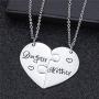 MZC Jewelry Matching Mother Daughter Necklace Set of 2 Heart Neckalce for Mother Mom Gift