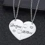 MZC Jewelry Matching Mother Daughter Necklace Set of 2 Heart Neckalce for Mother Mom Gift