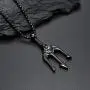 FAANCU Poseidon God of The Sea Trident Necklace Stainless Steel Pendant for Men Hip Hop Jewelry
