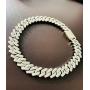 Fantex 20mm Iced Out Luxury Cuban Link Chain, Full Pave Shiny 5A Lab Diamond Hip Hop Gold Plated Necklace with Box Clasp for Men Women