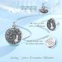 EUDORA''Treasure Chest of Memories'' Family Tree Cremation Jewelry, Sterling Silver Personalized Urns Necklace for Human, Pet Ashes, Memorial Keepsake for Women, Man, 20 inches Chain