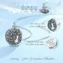 EUDORA''Treasure Chest of Memories'' Family Tree Cremation Jewelry, Sterling Silver Personalized Urns Necklace for Human, Pet Ashes, Memorial Keepsake for Women, Man, 20 inches Chain