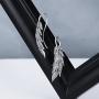 GDDX Sterling Silver Ear Climber Crawler Vintage Feather Wings CZ Long Ear Crawler Earrings