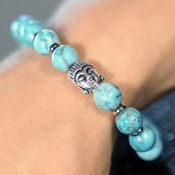 Jewelry Yoga Healing Buddha Charm Bracelet Tiffany Blue Beaded Good Energy Zen Meditation Bracelets