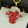 CANNE Hip Hop Bull Head Necklace 18K Gold Jewelry Tauren Plated Lab Simulation Diamond Ice Out Chain Mens Rap Street Costume Hemp Chain Necklace 30 Inch.