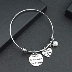 Ribukat Wedding Jewelry Aunt of The Groom Bangle Bracelet Thank You for Your Constant Love and Support Wedding Gift for Aunt