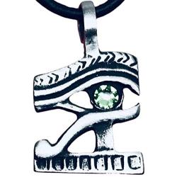Trilogy Jewelry Pewter Eye of Horus Ra Egyptian Pendant on Leather with Swarovski Crystal for Birthday