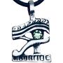 Trilogy Jewelry Pewter Eye of Horus Ra Egyptian Pendant on Leather with Swarovski Crystal for Birthday