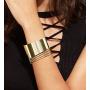 RIOSO 4 Pcs Cuff Bangle Bracelet for Women Open Wide Wire Bracelets Gold Wrist Cuff Wrap Bracelet