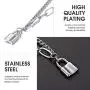 ChainsHouse Adjustable V Bar/Heart/Lock/Looped Bar/Looped Bar Simple Fashion Personalized Pendant Long Layered Y Chain Necklace for Women Girls, Fashion Jewelry, Custom Available, Send Gift Box
