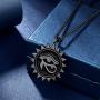 beautlace Ankh Egyptian Eye of Horus Necklace Silver/18K Gold/Black Gun Plated Sun Round Coin Eyes of Evil Symbol Pendant Jewelry for Men and Women KP0139