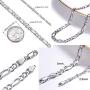 PROSTEEL 925 Sterling Silver Cuban Link Chain/Figaro Chain/Rope Chain, Solid Silver Necklace for Women Men, 14''/18''/20''/22''/24''/26''/28'', Come Gift Box