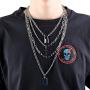 GUSHION Egirl Eboy Lock Chain Necklace for Men Male Women Teen Girls Boys, Statement Lock Key Pendant Necklace Silver Set Long Multilayer Punk Choker 2 Set