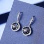 SBLING Platinum Plated Cubic Zirconia/Swarovski Cushion Shape Halo Pendant Necklace/Earrings- Gifts for Women/Girls