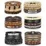 FIBO STEEL 10-32 Pcs Braided Leather Bracelets for Men Women Cool Wrist Cuff Bracelet Adjustable …