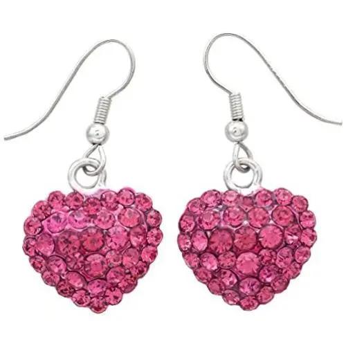 Valentines Day Red Heart Earrings Love Be Mine Dangle Hook Style Paved Rhinestone Fashion Jewelry Valentines Day Red Heart Earrings Love Be Mine Dangle Hook Style Paved Rhinestone Fashion Jewelry