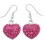 Valentines Day Red Heart Earrings Love Be Mine Dangle Hook Style Paved Rhinestone Fashion Jewelry