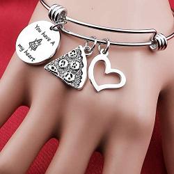 Funny Pizza Bracelet You Have a Pizza My Heart Pizza Food Lover Jewelry Pizza Gift for Wife Girlfriend（have pizza heart BR）