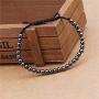 2PCS Round Copper Bead Couple Bracelet, Handmade Tibetan Copper Beads Lucky Rope Braided Bracelets for Women Girls Men