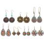 LAIMALA 7 Pairs Vintage Bohemian Earrings Set Retro Rhinestone Earrings Boho Dangle Drop Earrings Statement Long Boho Drop Earrings for Women Girls Jewelry Set Gifts