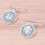 NOVICA .925 Sterling Silver Glass Dangle Earrings, Roman Glamour