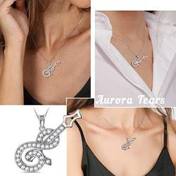 Music Note Heart of Treble and Bass Clef Necklace Women 925 Sterling Silver Infinity Love Musician Pendant Fans Music Symbol Jewelry