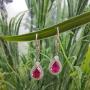 Dazzlingrock Collection 7X5 MM Each Pear Lab Created Gemstone & Real Diamond Teardrop Dangling Earrings, Sterling Silver