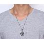Stainless Steel Powerful Pentacle Necklaces Pentagram, Wicca Traditional Seal of Solomon Pendant, 23.5 Inch Curb Chain