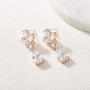 SWEETV Teardrop Bridal Wedding Earrings for Women, Brides, Birdesmaids, Crystal Cubic Zirconia Drop Earrings for Prom Jewelry Gifts
