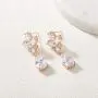 SWEETV Teardrop Bridal Wedding Earrings for Women, Brides, Birdesmaids, Crystal Cubic Zirconia Drop Earrings for Prom Jewelry Gifts