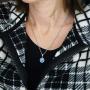 Real Forget Me Not Flower Pendant Necklace - Stainless Steel - Flower Preserved in Resin, 18'' Stainless Chain