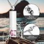 Dletay Crystal Cremation Jewelry for Ashes Birthstone Memorial Ashes Necklace Cube Urn Necklace for Ashes