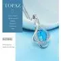 HXZZ Fine Jewelry Natural Gemstone Women Gifts 925 Sterling Silver Swiss Blue Topaz Pendant Necklace HXZZ Fine Jewelry Natural Gemstone Women Gifts 925 Sterling Silver Swiss Blue Topaz Pendant Necklace