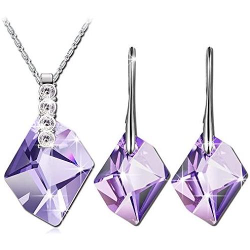 QIANSE Mothers Day Jewelry Gifts for Women Snow Queen 5A Cubic Zirconia Necklace Bracelet Earrings Jewelry Set, Best Jewelry Gifts with Luxury Packaging, Christmas Birthday Gifts for Her