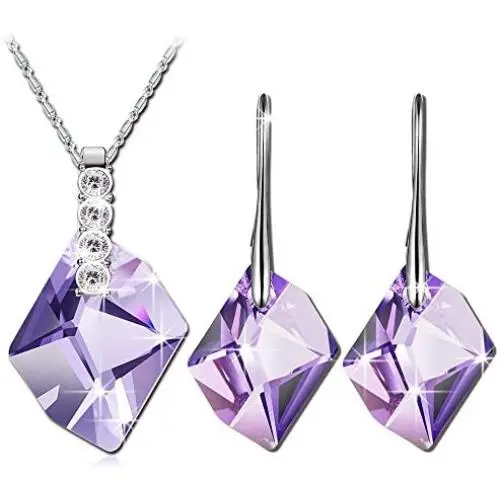 QIANSE Mothers Day Jewelry Gifts for Women Snow Queen 5A Cubic Zirconia Necklace Bracelet Earrings Jewelry Set, Best Jewelry Gifts with Luxury Packaging, Christmas Birthday Gifts for Her