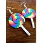 Colorful Rainbow Lollipop Dangle Earrings Sweet Lovely Swirl Lollipop Candy Pendant Drop Earrings Sugar Sweets Set for Women Girl Colorful Rainbow Lollipop Dangle Earrings Sweet Lovely Swirl Lollipop Candy Pendant Drop Earrings Sugar Sweets Set for Women Girl