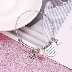 TzrNhm Blossom Long Distance Friendship Gifts for Her Friends are Always Close at Heart Bangle Keychain