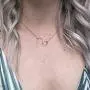 Dear Ava Daughter Necklace: Gift for Daughter, Daughter Jewelry, Mother Daughter, 2 Asymmetrical Circles (Rose-Gold-Plated-Brass, NA)