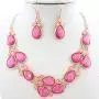 Firstmeet Shiny Resin Drill Collar Necklace with Earrings Firstmeet Shiny Resin Drill Collar Necklace with Earrings