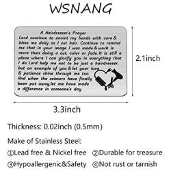 WSNANG Hairdressers Prayer Wallet Card Hair Stylist Gift Hair Cutter Barber Gift Inspirational Hairdresser Jewelry Gift for Hair Stylists