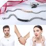 Jstyle 4Pcs Couple Necklace Bracelets Matching Set for Women Men Love Heart Pendant Necklace His & Hers Bracelets Couple Gift
