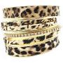 Baoqin Leopard Bangle Bracelets for Women - Multi Layers Casual Bracelet for Girls Women