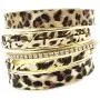 Baoqin Leopard Bangle Bracelets for Women - Multi Layers Casual Bracelet for Girls Women
