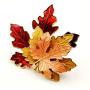 DREAMLANDSALES Celebrity Fall Autumn Festival Enamel Sugar Maple Leaf Necklace and Earrings Jewelry Sets