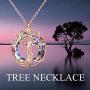TOUPOP Rose Gold Tree of Life Necklace Sterling Silver Mothers Day Gifts from Daughter Family Jewelry with Volcano Crystal Gifts for Mom Women Grandmother Teen Girls Birthday Friend