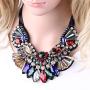 HAHA&TOTO Bohemian Crystal Fabrics Handmade Torques Necklace for Women Gilrs Wedding Party Fashion Statement Crystal Necklace Collar Choker Pendant Jewelry
