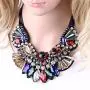 HAHA&TOTO Bohemian Crystal Fabrics Handmade Torques Necklace for Women Gilrs Wedding Party Fashion Statement Crystal Necklace Collar Choker Pendant Jewelry
